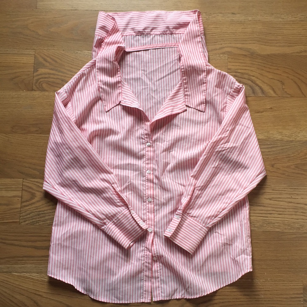 Zara striped off the shoulder shirt